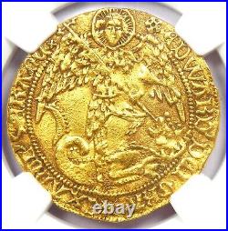 1480 England Britain Gold Edward IV Angel Coin NGC Uncirculated Detail UNC MS