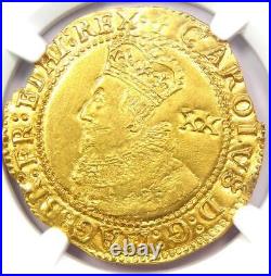 1625 England Britain Charles I Gold Unite Coin. NGC Uncirculated Detail (UNC MS)
