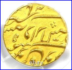 1711 India Mughal Gold Mohur Coin Certified PCGS Uncirculated Detail (UNC MS)