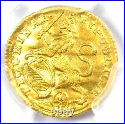 1753 Switzerland Zurich Gold 1/4 Ducat Lion Coin PCGS Uncirculated Detail UNC MS