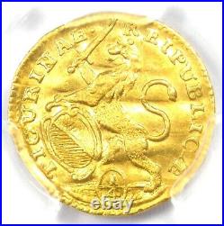 1753 Switzerland Zurich Gold 1/4 Ducat Lion Coin PCGS Uncirculated Detail UNC MS
