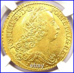 1771 Brazil Gold Jose I 6400 Reis Coin 6400R Peca NGC Uncirculated Detail UNC