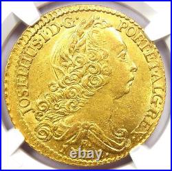 1771 Brazil Gold Jose I 6400 Reis Coin 6400R Peca NGC Uncirculated Detail UNC