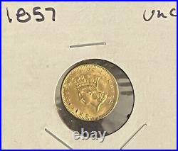 1857 US $1 Gold Coin Indian Princess