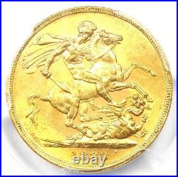 1883-M Australia Victoria Gold Sovereign Coin 1S. PCGS MS62+ Plus Grade (BU UNC)