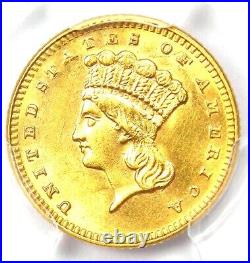 1886 Indian Gold Dollar G$1 Coin Certified PCGS Uncirculated Details (UNC MS)