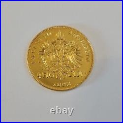 1892 Austria Gold 4 Florin 10 Francs Restrike Uncirculated Gold Coin