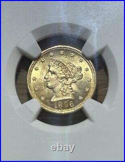 1896 $2.5 Liberty Head Gold Coin NGC Uncirculated Details See Description