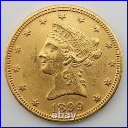 1899 P $10 Gold Eagle Liberty Head Coin Us Pre33 Uncirculated