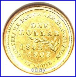 1903 Jefferson Louisiana Gold Dollar Coin G$1 ANACS Uncirculated Detail (UNC MS)
