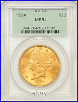 1904 $20 Gold Liberty Head PCGS OGH MS64 Double Eagle 237902