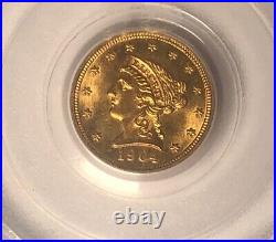 1904 $2.50 Quarter Gold Liberty Coin PCGS MS 63