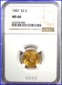1907 Liberty Gold Quarter Eagle $2.50 Coin Certified NGC MS66 $1,500 Value