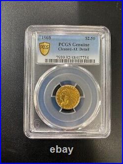 1908 2 1/2 Gold Indian Pcgs Au Details About Uncirculated Certified $2.5