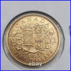 1912 Canada $5 Gold Coin High Grade