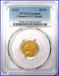 1914-P Indian Gold Quarter Eagle $2.50 Coin PCGS Uncirculated Details (UNC MS)