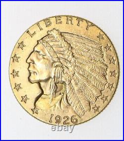 1926 $2.50 Indian Head Quarter Eagle Gold Coin