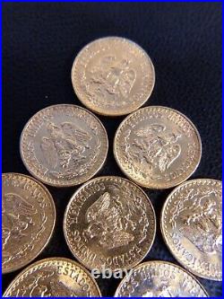 1945 Mexican Dos Pesos, Mexico Mexican 2 Peso Gold Coin. 0482 TOZ AGW BU UNC