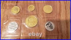 1974 RARE Brilliant Uncirculated 22K Gold 4 Coin Set Central Bank Bahamas RP-100