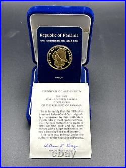 1976 Panama 100 Balboa Proof Gold Coin
