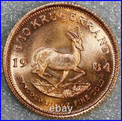 1984 South Africa Krugerrand 1/10 Oz Fine Gold Coin BU UNCIRCULATED