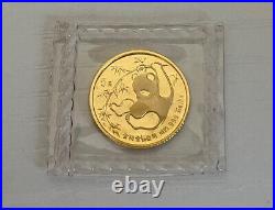1985 1/20 Oz 5 Yuan China Gold Panda Coin, Uncirculated BU, Sealed