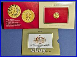 1985 Australia $200 Uncirculated Gold Coin Koala 0.916 Fine 10 Gram OGP