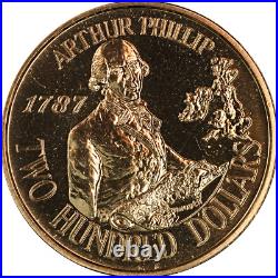 1987 Australia $200 Uncirculated Gold Coin Arthur Phillip 0.916 Fine 10g OGP