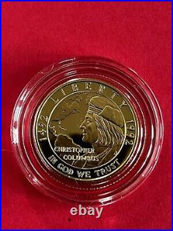 1992 US MINT Christopher Columbus Quincentenary $5 Gold Coin. Mint