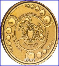 1/10oz Gold Scottsdale Mint Ghana Alien Authorized Dealer Mint BU/PL Capsule