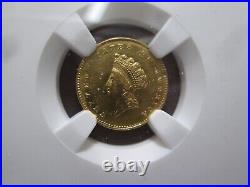 1 Dollar 1855 Type 2 Us Gold Coin In Ngc About Uncirculated Condition Scratched