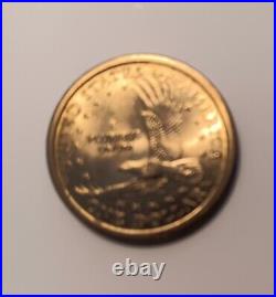 2000 D Sacagawea One Dollar Coin Us Liberty Gold Color Uncirculated