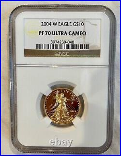 2004 W Eagle Gold $10 Ngc Grade Pf70 Ultra Cameo Brilliant Uncirculated