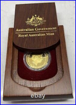 2007 $25 Gold Kangaroo At Sunset Coin 1/5 Ozt Proof MIB