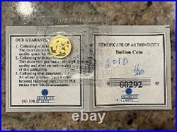 2008 1/20 Oz 20 Yuan China Gold Panda Coin, Uncirculated BU, Mint Sealed