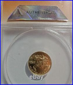 2008 American Gold Eagle $5 Coin Anacs MS 70 First Day Issue Gem Uncirculated