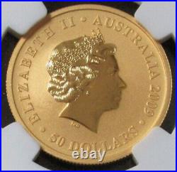 2009 P Gold Australia $50 Kangaroo 1/2 Oz Coin Ngc Mint State 70