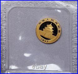 2013 20 Yuan 1/20 oz. 999 Chinese Gold Panda Uncirculated Coin BU Sealed
