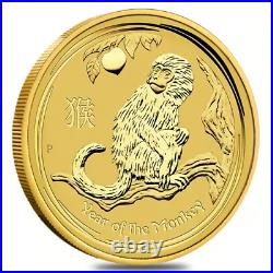 2016 YEAR of the MONKEY 1/20th OZ 9999 GOLD COIN PERTH MINT BU $308.88