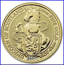 2018 1/4 oz British Gold Queen's Beast Unicorn Coin Brilliant Uncirculated