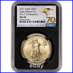 2021 American Gold Eagle Type 2 1 oz $50 NGC MS70 First Production Black Core