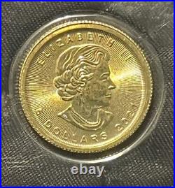 2021 Canada 5 Dollars 1/10 Oz. Gold Maple Leaf Bullion 999.9