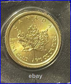2021 Canada 5 Dollars 1/10 Oz. Gold Maple Leaf Bullion 999.9
