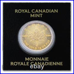 2022 1 Gram. 9999 Canadian Gold Maple Leaf Coin Brilliant Uncirculated with a C