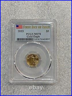 2023 American Gold Eagle 1/10 oz $5 PCGS MS70 First Day Issue
