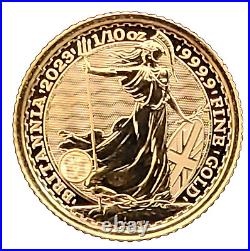 2023 British 1/10th oz Gold Britannia £10 Coin Gem Bu (King)