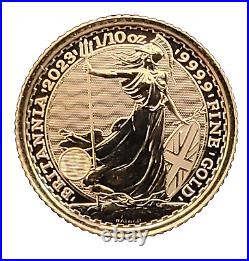 2023 British 1/10th oz Gold Britannia £10 Coin Gem Bu (King)