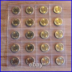 2023 Canada Gold Maple Leaf 1/10 oz $5 BU Twenty 20 Coins Mint Sealed
