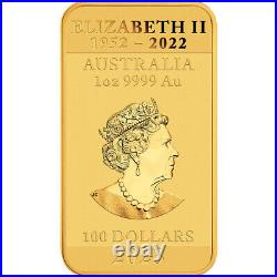 2023 P Australia Gold Dragon Rectangle Coin 1 oz $100 BU