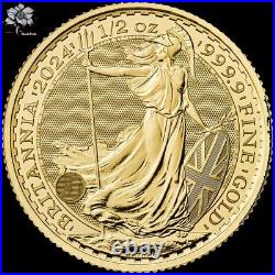 2024 Great Britain 1/2 oz. 9999 Gold Britannia £50 King Charles III BU